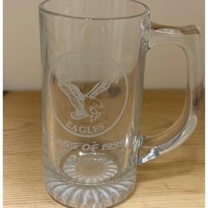 Springdale Eagles Class of 1999 Glass Beer Mug "Flying High with Excellence" VTG